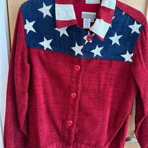 Coldwater Creek Red White and Blue Star Jacket Small EUC